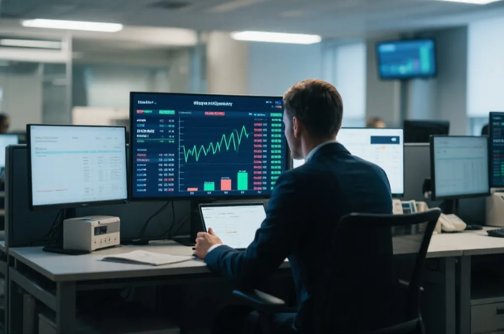 分析师在屏幕前研究赔率与历史数据